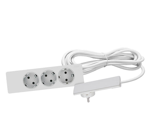 EVOline PlugFix - weiß - mit EVOline Express 3-fach Verteiler Kabellänge 1,5 m / Steckdosenleiste