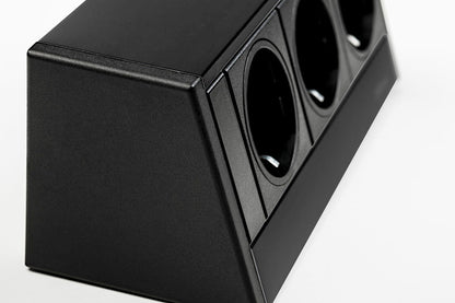 EVOline® R-Dock Aluminium SCHWARZ mit 3 x VDE Steckdosen / Steckdoseneinheit / Steckdosen