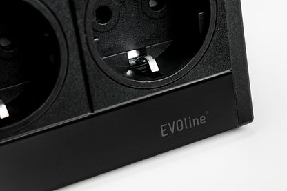 EVOline® R-Dock Aluminium SCHWARZ mit 3 x VDE Steckdosen / Steckdoseneinheit / Steckdosen