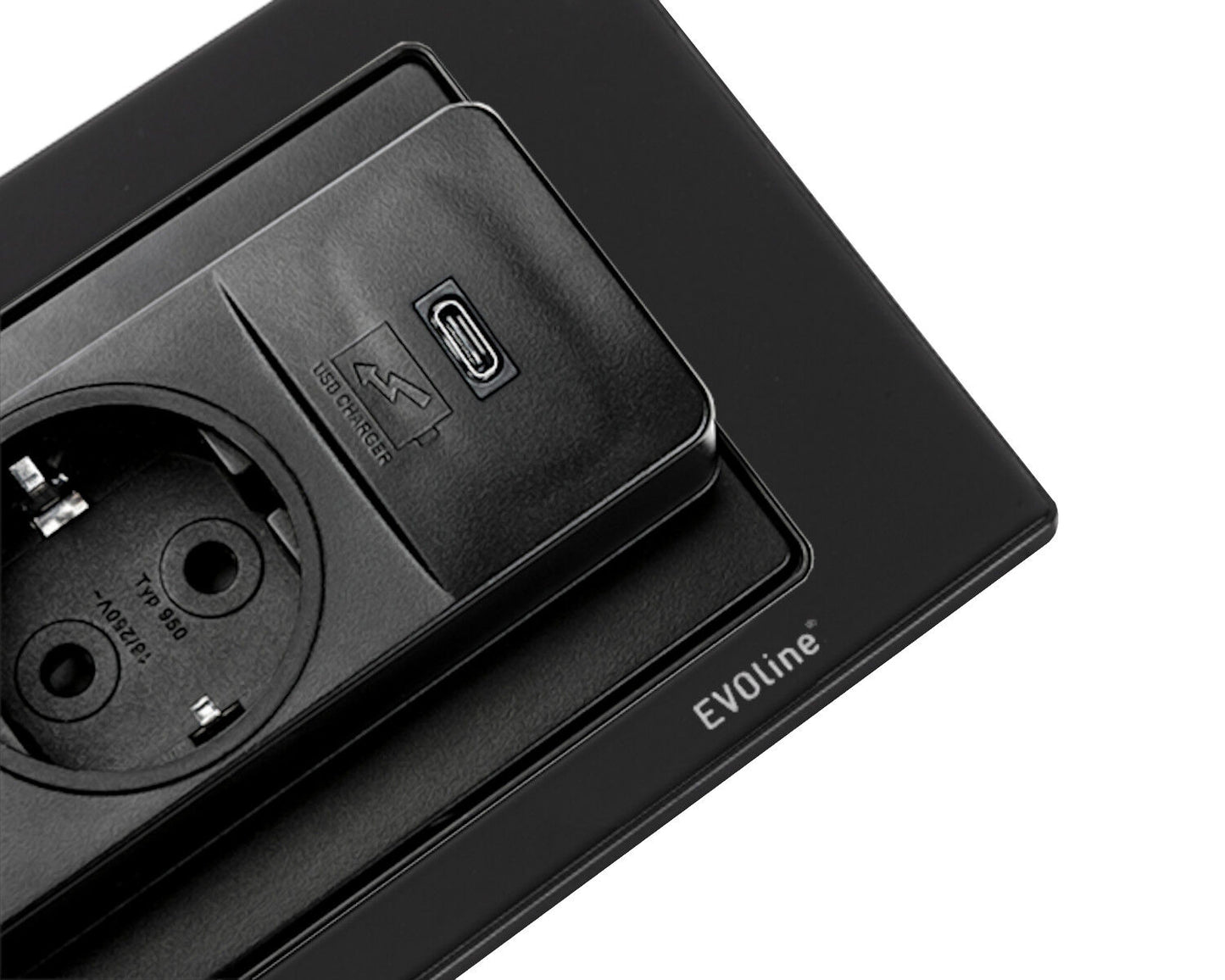 EVOLine BackFlip Schwarz matt 2x Steckdose mit USB-C, versenkbar / Mehrfachsteckdose / Steckdosenverteiler
