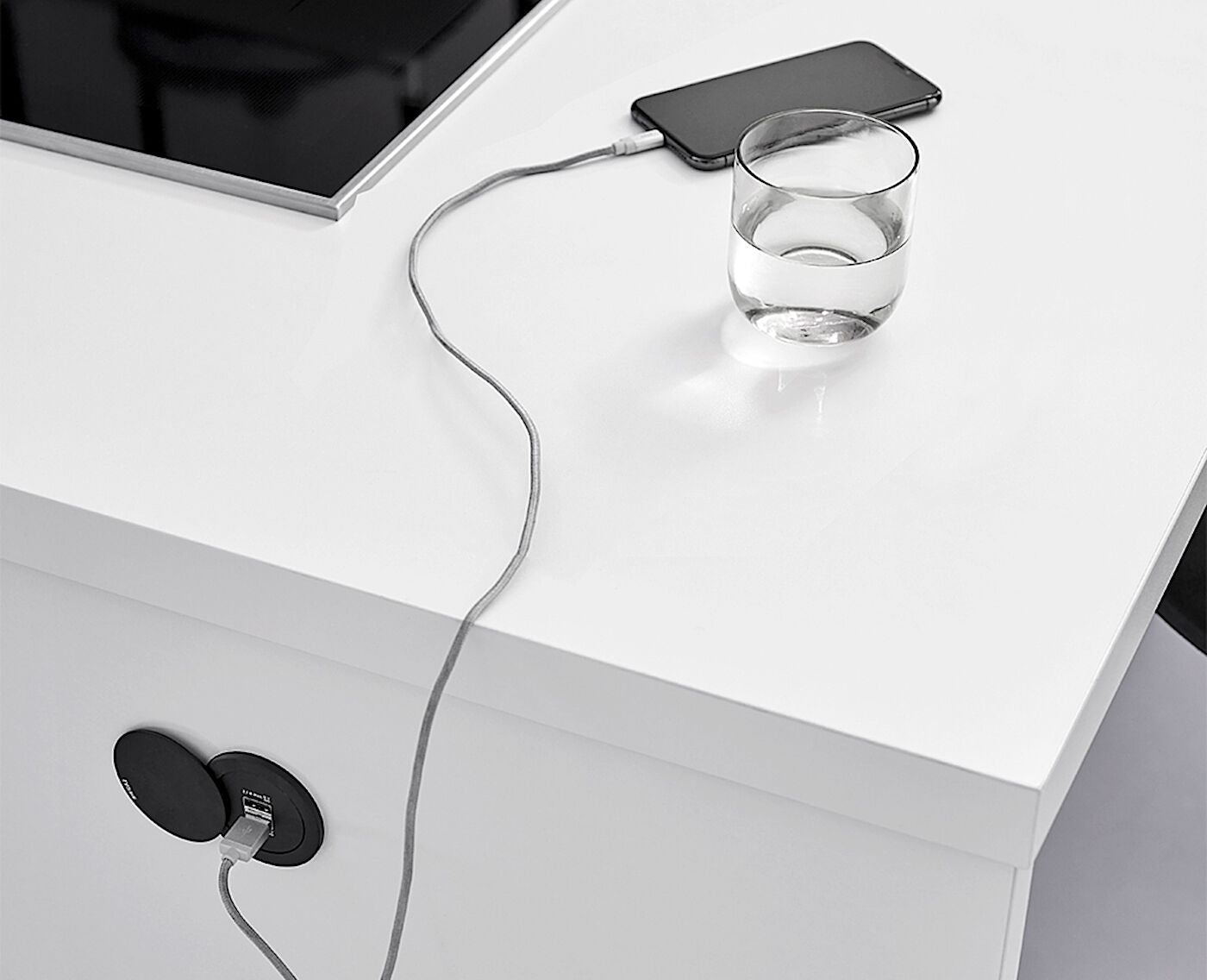 EVOline ONE Doppel USB-Port A und C in EDELSTAHL gebürstet / USB-Dose