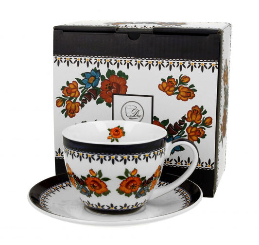 DUO ETNO Tasse INDIGO 250 ml mit Untertasse, New Bone China Porzellan