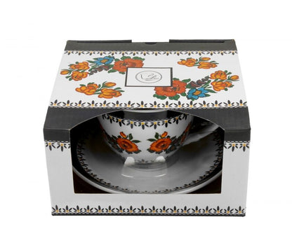 DUO ETNO Tasse INDIGO 250 ml mit Untertasse, New Bone China Porzellan – Bild 3