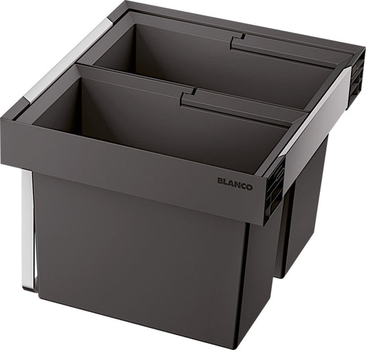 BLANCO 526639 FLEXON II LOW 50/2 Abfallsystem 38 (2x19) Liter für 50 cm Schrankbreite / für Auszugsschubladen