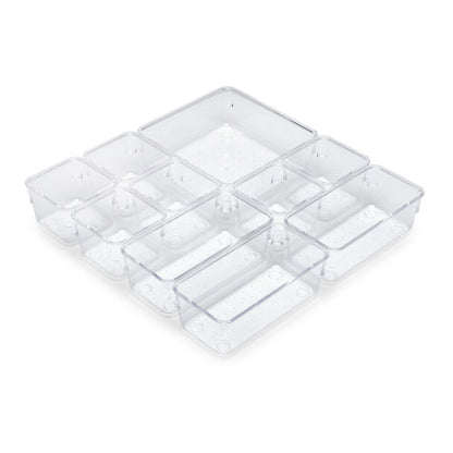 emuca Organizer-Würfel-10er Cube Kit für Schublade, Kunststoff, Transparent / Schubladen-Organizer