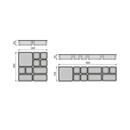 emuca Organizer-Würfel-10er Cube Kit für Schublade, Kunststoff, Transparent / Schubladen-Organizer