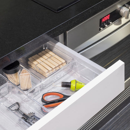 emuca Organizer-Würfel-10er Cube Kit für Schublade, Kunststoff, Transparent / Schubladen-Organizer