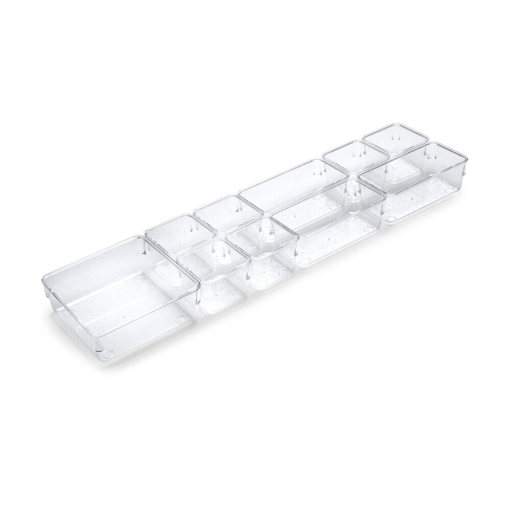 emuca Organizer-Würfel-10er Cube Kit für Schublade, Kunststoff, Transparent / Schubladen-Organizer