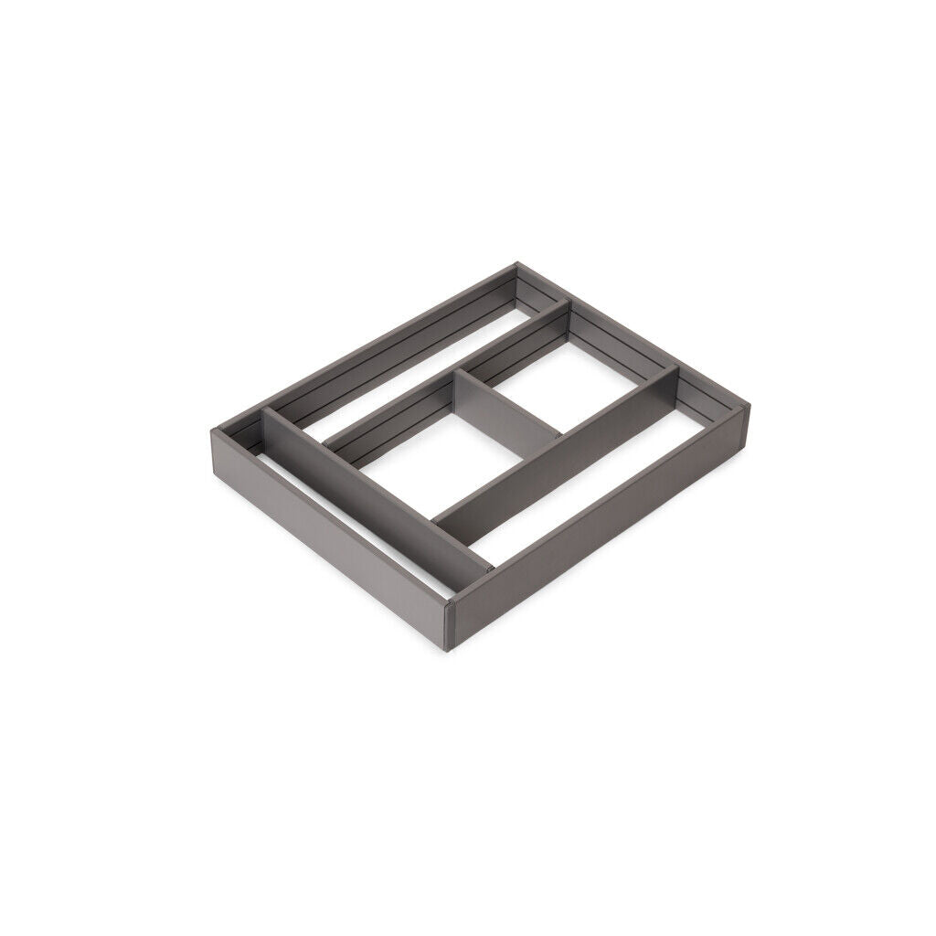 emuca Ausziehbarer Schubladenorganizer 368x470mm für Modulmaße 450x500mm, Aluminium, Anthrazitgrau
