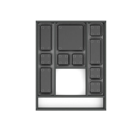 emuca Ausziehbarer Schubladenorganizer 368x470mm für Modulmaße 450x500mm, Aluminium, Anthrazitgrau