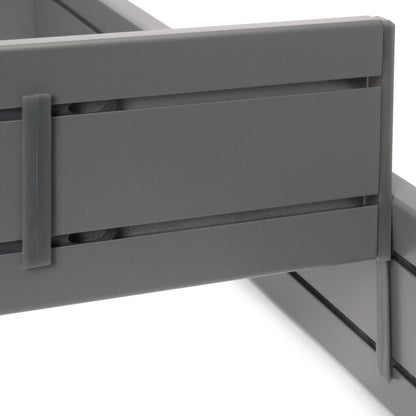emuca Ausziehbarer Schubladenorganizer 368x470mm für Modulmaße 450x500mm, Aluminium, Anthrazitgrau