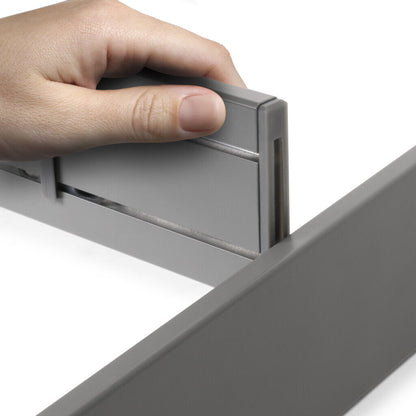 emuca Ausziehbarer Schubladenorganizer 368x470mm für Modulmaße 450x500mm, Aluminium, Anthrazitgrau