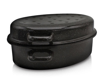 Karl Krüger Gansbräter 42 cm mit Tropfdeckel - Inhalt 10 Liter / Gänsebräter