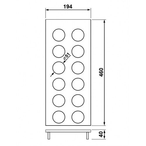 Gewürzdoseneinsatz B2  B 194 x T 460mm für EASY Classic und OPTION Classic Besteckeinsätze