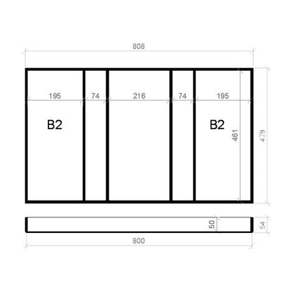 Mehrzweckeinsatz 90er Schubl. B 808 x T 479 mm passend für Grass Nova 16 mm Schubladen