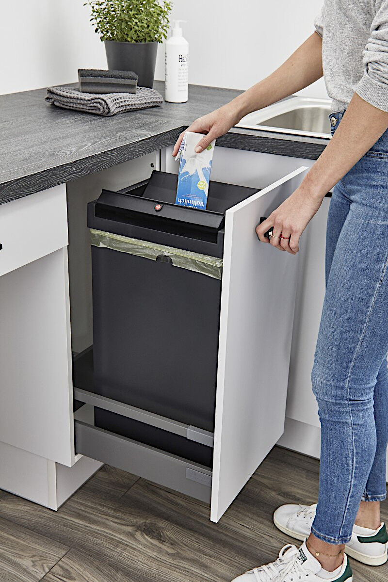 HAILO 3273101 Wertstoffbox 53 Liter ab 40 cm Unterschrank mit Auszugsschublade / Mülleimer – Bild 8