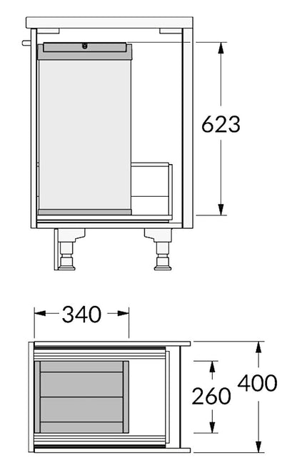 HAILO 3273101 Wertstoffbox 53 Liter ab 40 cm Unterschrank mit Auszugsschublade / Mülleimer – Bild 2