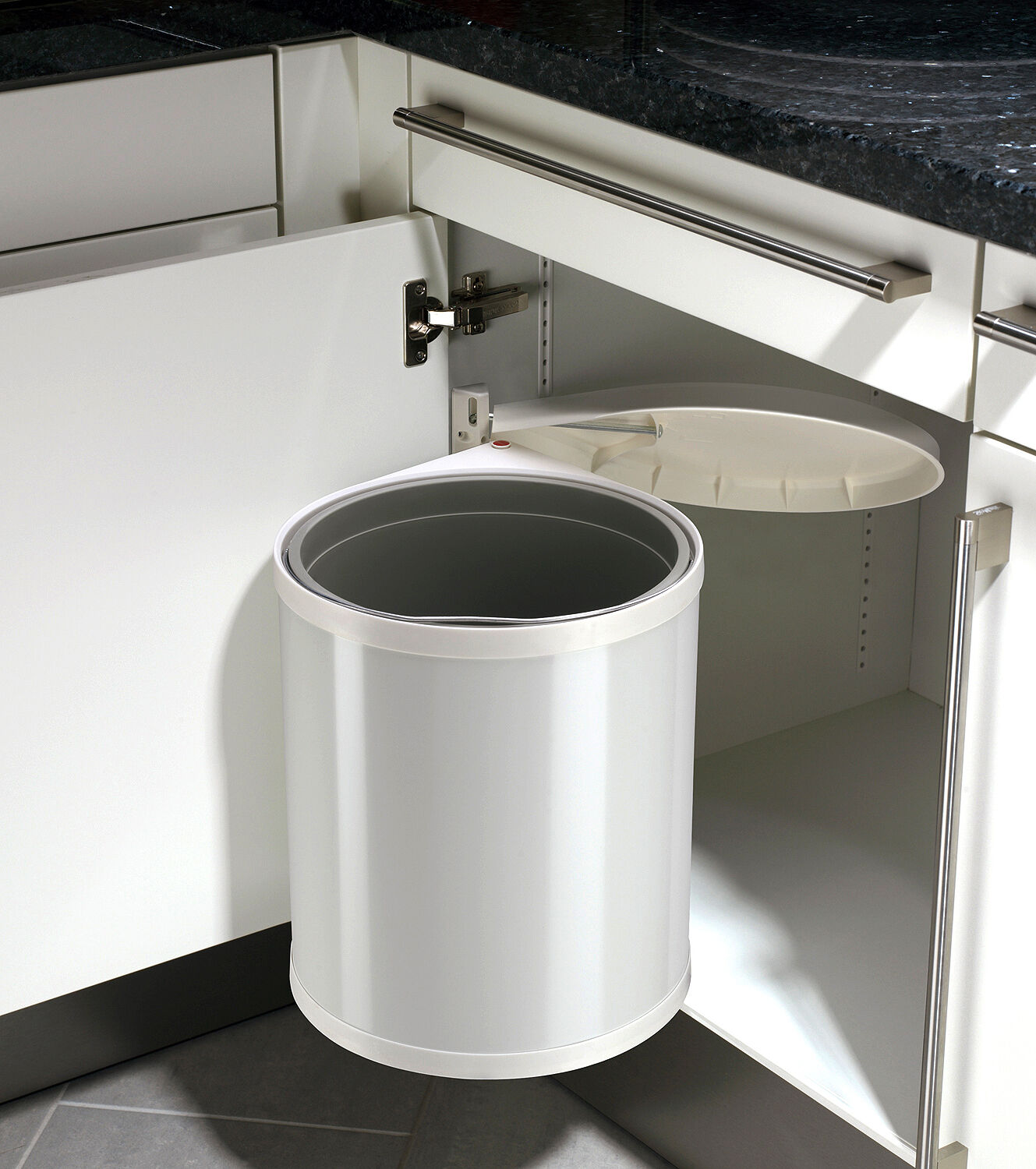 HAILO 3555-001 Compact-Box M Einbau-Mülleimer WEISS mit Deckel-Lift-System / ab 40 cm Schrankbreite – Bild 3