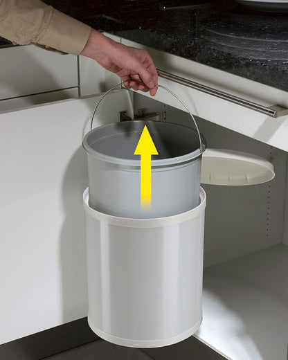 HAILO 3555-001 Compact-Box M Einbau-Mülleimer WEISS mit Deckel-Lift-System / ab 40 cm Schrankbreite – Bild 4