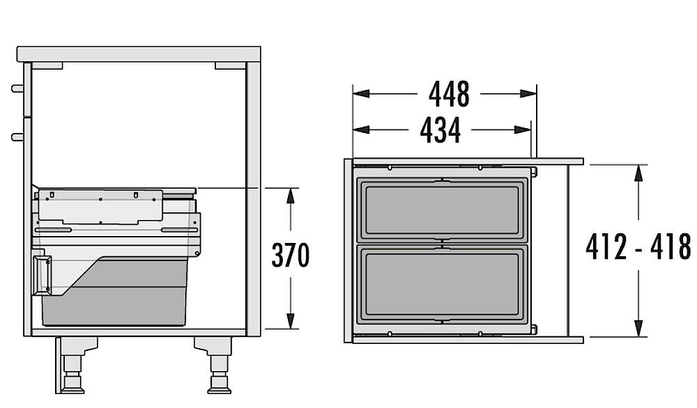 HAILO 3610811 CARGO mit 38 Liter Volumen für 45 cm Schrankbreite / Abfalltrennsystem – Bild 2