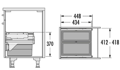 HAILO 3610811 CARGO mit 38 Liter Volumen für 45 cm Schrankbreite / Abfalltrennsystem – Bild 2