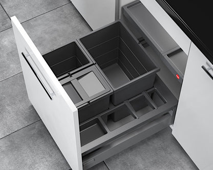 HAILO SEPARATO K 500 18/8/8/D Abfallsorter 3620521 dunkelgrau mit 34 Liter Abfallvolumen für 50 cm Schrankbreite – Bild 4