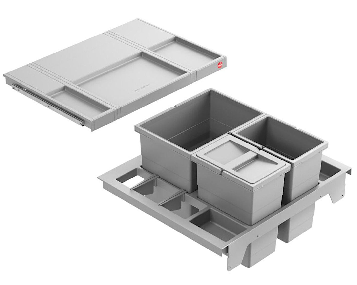 Hailo 3620611 Abfallsorter SEPARATO K 60, 34 (1x18 + 2x8) Liter / Hailo XS Inset 60.3/34 für 60 cm SB