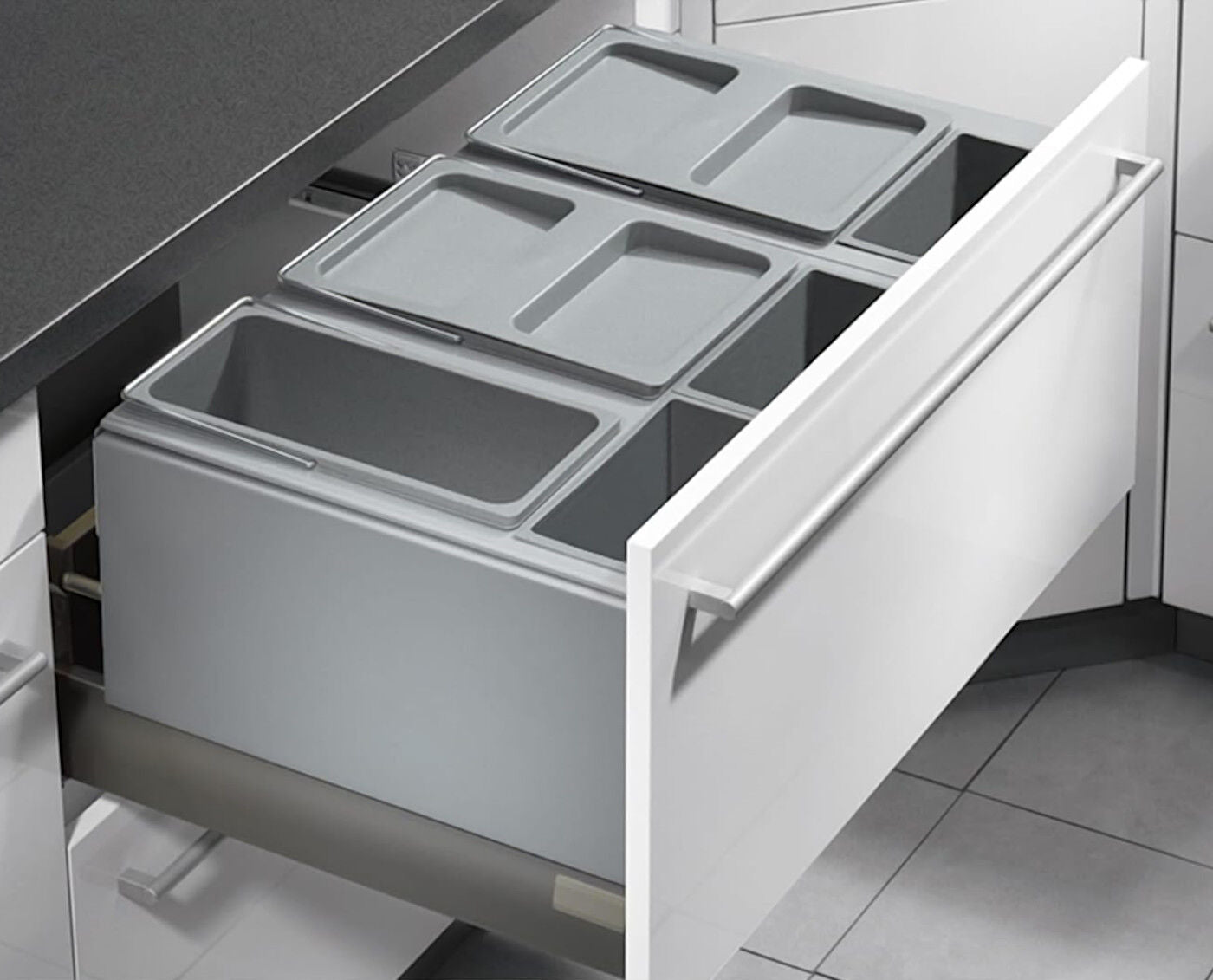 HAILO AS XXL 800 18/D/18/D/12/P/P/P für Auszugsschubladen 80 cm Schrankbreite / Mülleimer