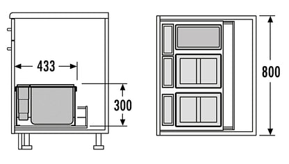 HAILO AS XXL 800 18/D/18/D/12/P/P/P für Auszugsschubladen 80 cm Schrankbreite / Mülleimer – Bild 2