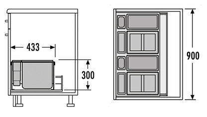 HAILO AS XXL 900 18/D/18/D/12/P/P/U/U für Auszugsschubladen 90 cm Schrankbreite / Mülleimer – Bild 2