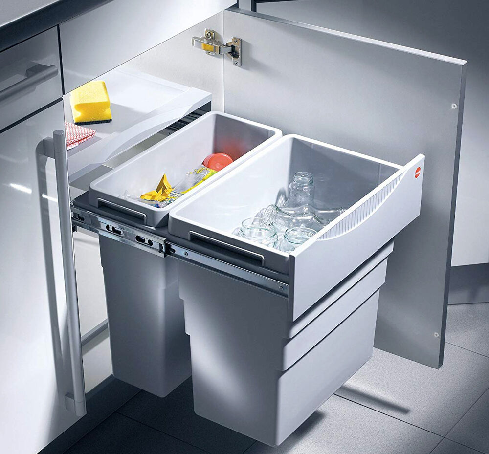 HAILO 3668-50 Abfallsorter 49 (30+19) Liter EASY CARGO 2 ab 50 cm Schrankbreite