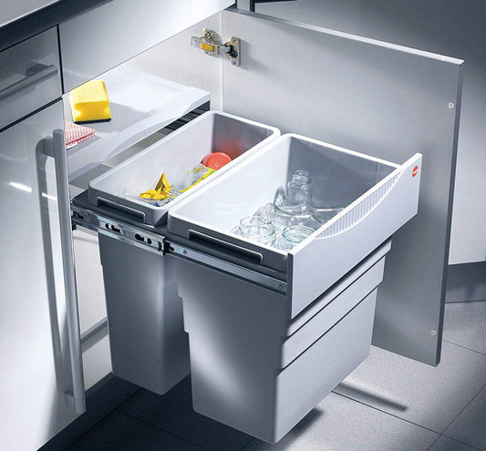 HAILO 3668-50 Abfallsorter 49 (30+19) Liter EASY CARGO 2 ab 50 cm Schrankbreite