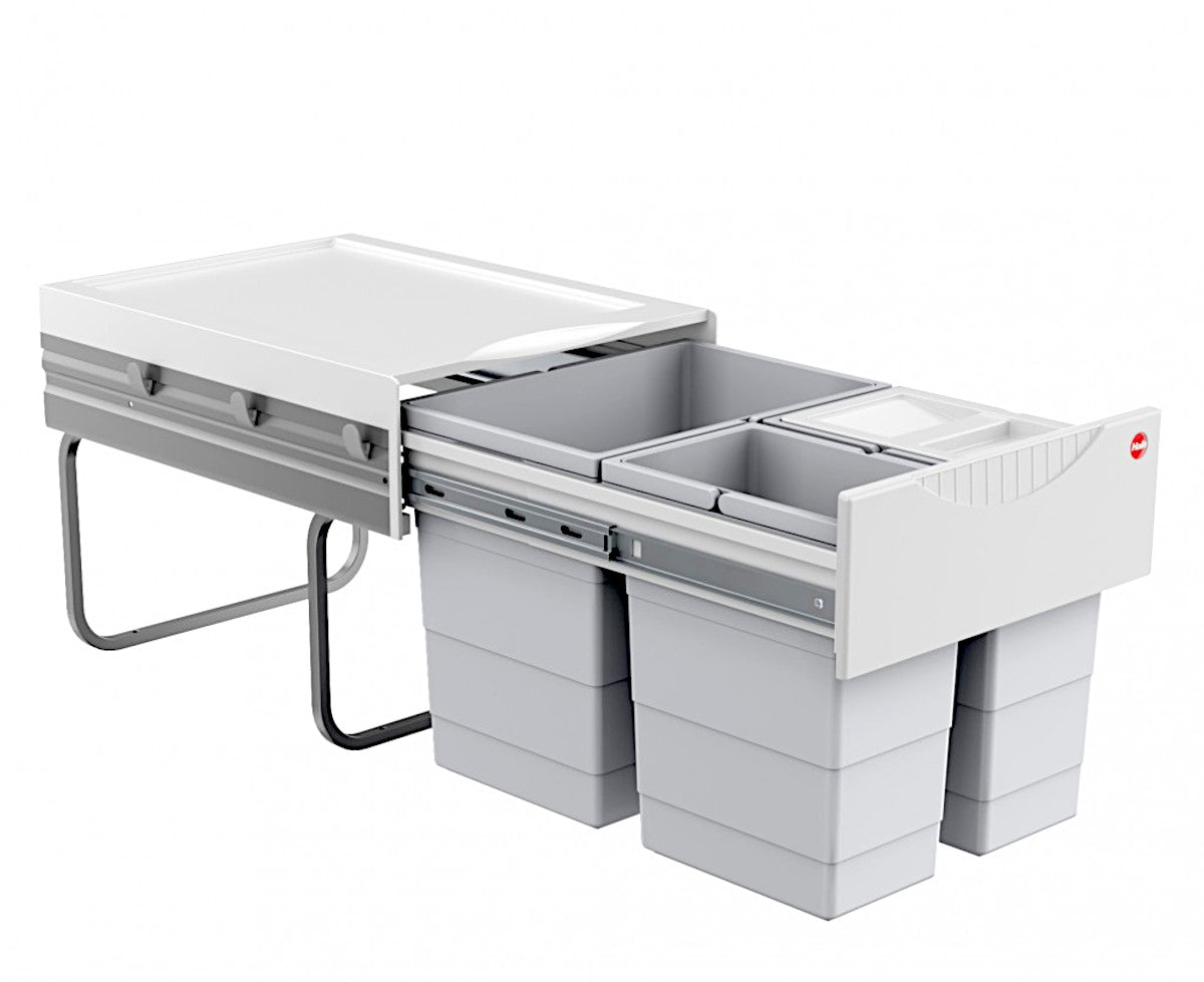HAILO 3642-13 Abfallsorter 35 (18 + 2x8,5) Liter RAUMSPAR TANDEM ab 40 cm Schrankbreite