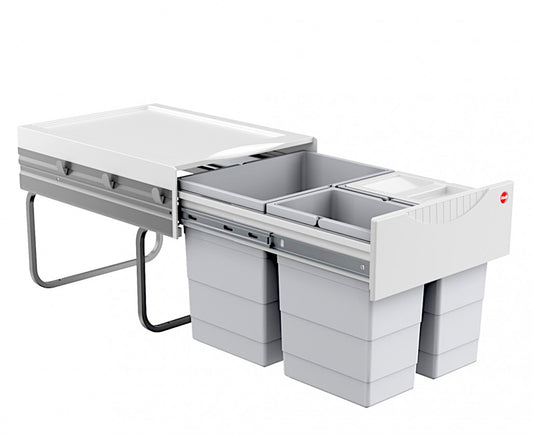HAILO 3642-13 Abfallsorter 35 (18 + 2x8,5) Liter RAUMSPAR TANDEM ab 40 cm Schrankbreite