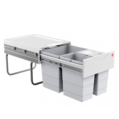 HAILO 3642-13 Abfallsorter 35 (18 + 2x8,5) Liter RAUMSPAR TANDEM ab 40 cm Schrankbreite