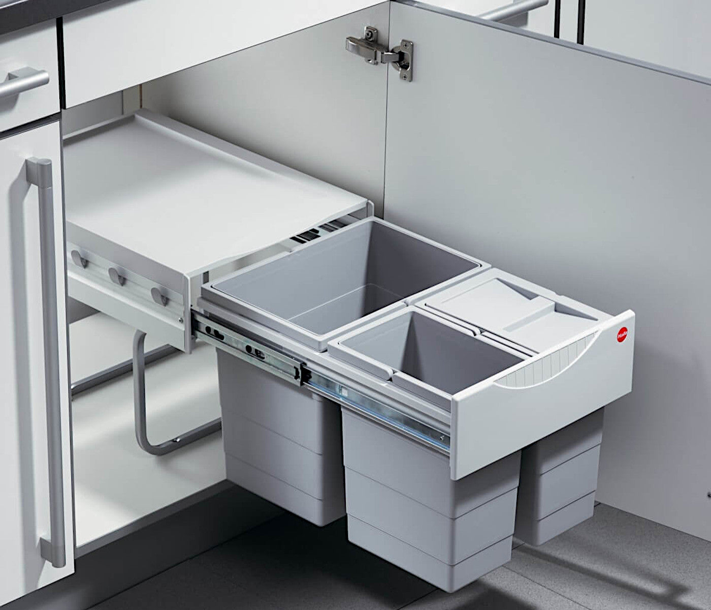 HAILO 3642-13 Abfallsorter 35 (18 + 2x8,5) Liter RAUMSPAR TANDEM ab 40 cm Schrankbreite