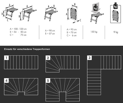HAILO Treppenpodest TP 1 flexibel anpassbar und zusammenklappbar / Arbeitsplattform – Bild 2