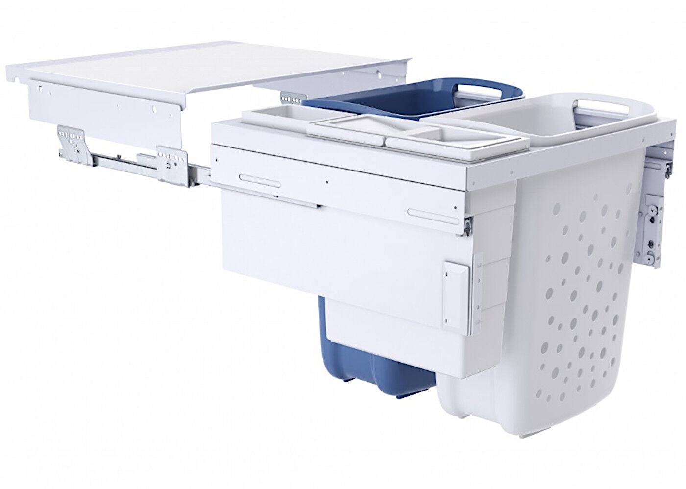 HAILO 3270611 Laundry Carrier 600 mit synchronisiertem Überauszug / TIDY 4-fach Wäschebehälterauszug / Wäschebox /…
