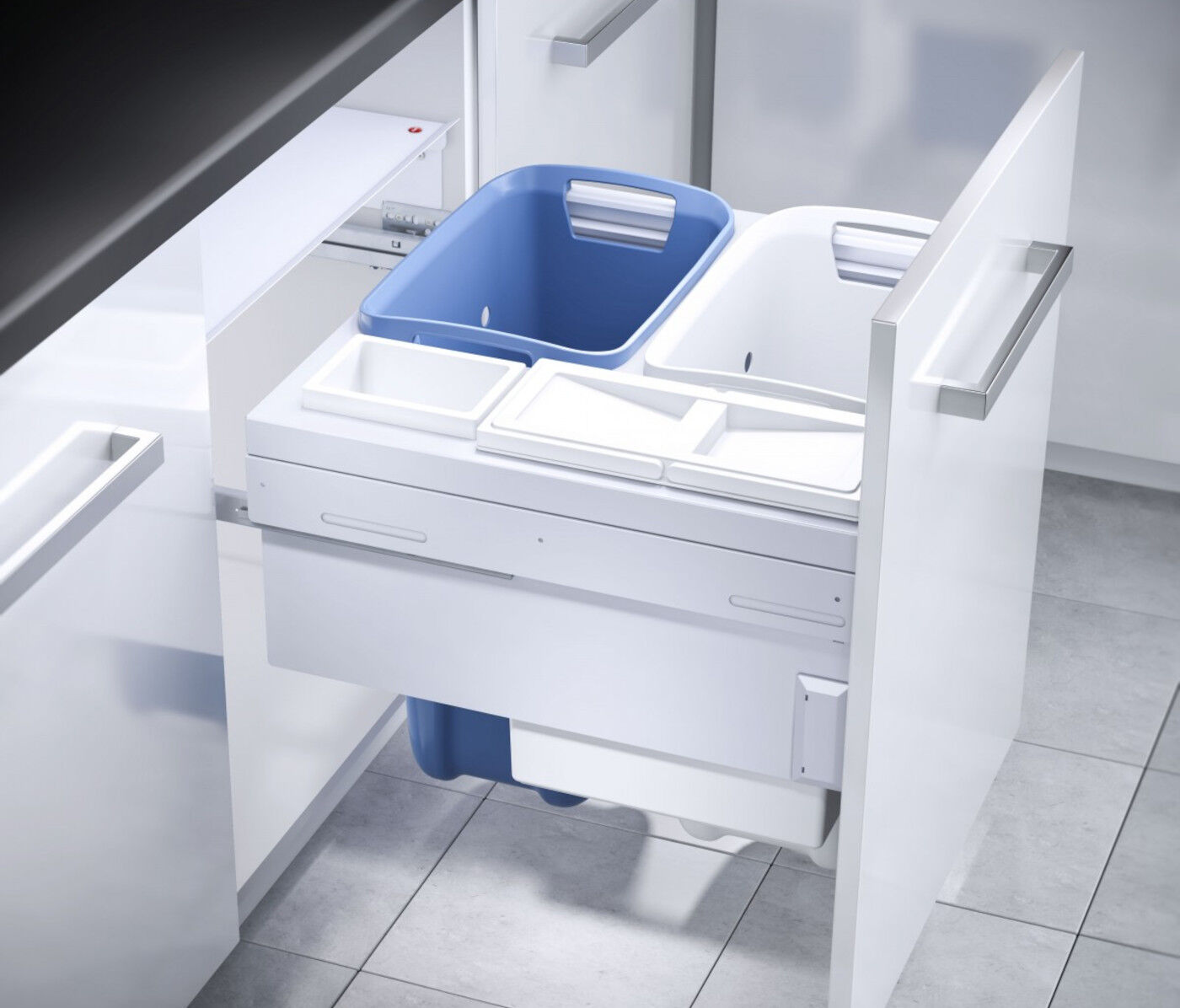 HAILO 3270611 Laundry Carrier 600 mit synchronisiertem Überauszug / TIDY 4-fach Wäschebehälterauszug / Wäschebox /… – Bild 3