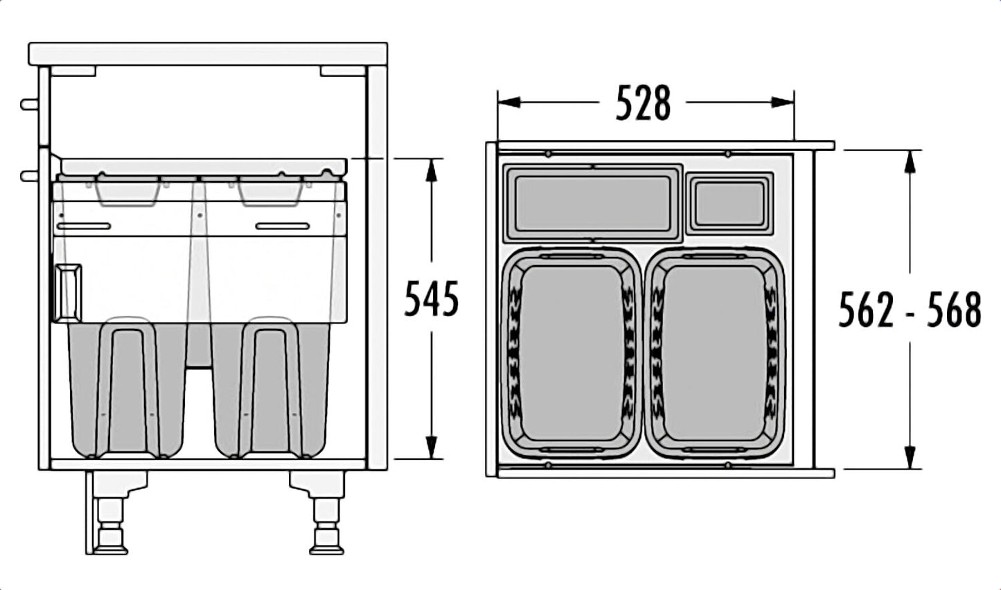 HAILO 3270611 Laundry Carrier 600 mit synchronisiertem Überauszug / TIDY 4-fach Wäschebehälterauszug / Wäschebox /… – Bild 2
