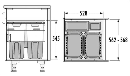 HAILO 3270611 Laundry Carrier 600 mit synchronisiertem Überauszug / TIDY 4-fach Wäschebehälterauszug / Wäschebox /… – Bild 2