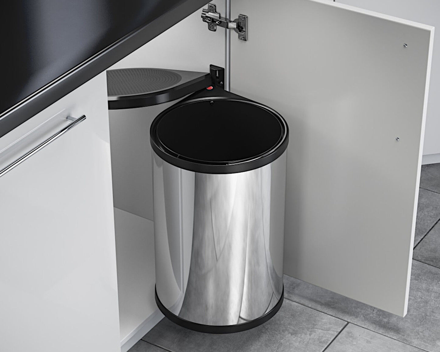 HAILO Abfallsorter MONO 20 mit 20 Liter Abfallvolumen ab 40 cm Schrankbreite, Edelstahl / schwarz / HAILO 3520001 – Bild 3