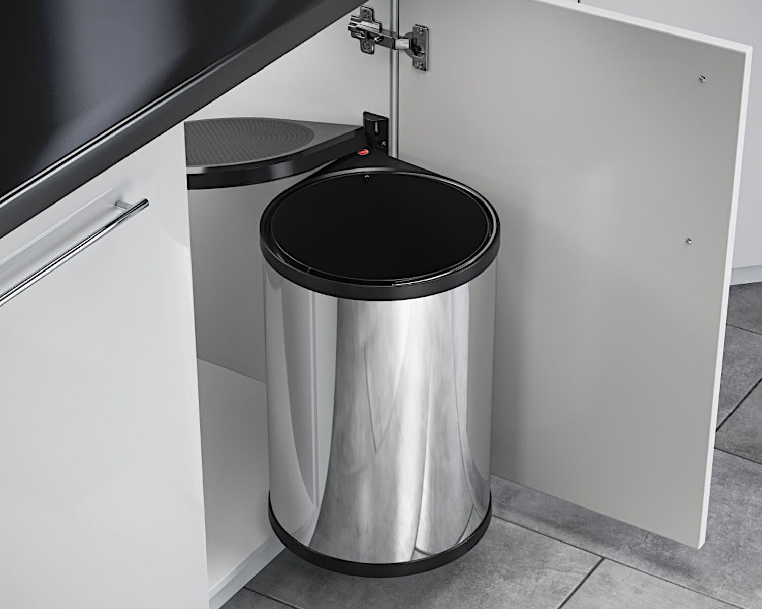 HAILO Abfallsorter MONO 20 mit 20 Liter Abfallvolumen ab 40 cm Schrankbreite, Edelstahl / schwarz / HAILO 3520001 – Bild 3