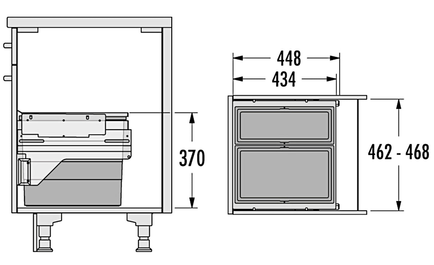 HAILO 3610821 CARGO mit 45 Liter Volumen für 50 cm Schrankbreite / Abfalltrennsystem – Bild 2