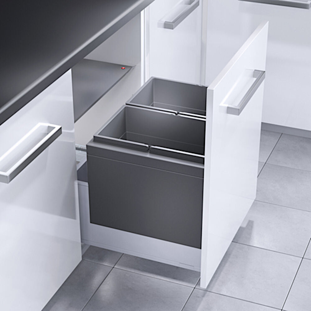 HAILO 3631681 Abfallsorter TRIPLE XL mit 2-fach-Trennung - 56 Liter Volumen / 2x 28 Liter / 60 cm Schrankbreite