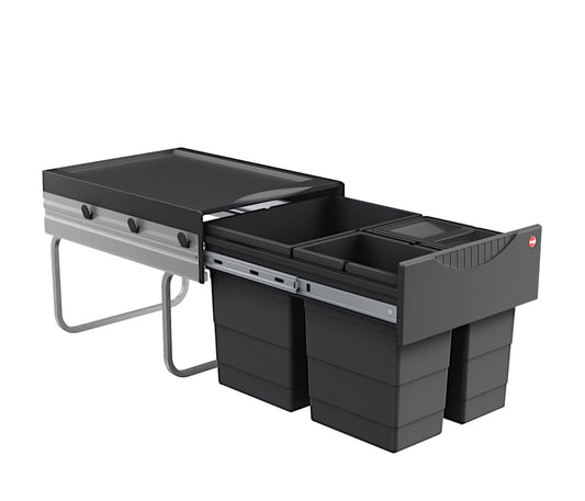 HAILO RAUMSPAR TANDEM 18/8,5/8,5/D dunkelgrau mit 35 Liter Abfallvolumen / ab 40 cm Schrankbreite