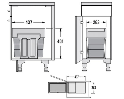 HAILO Abfallsorter TANDEM 28 ab 40 cm Schrankbreite / AS Tandem 4. Generation – Bild 2
