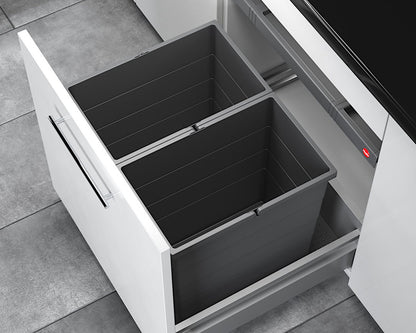 HAILO Abfallsorter 3301671 ALLEGRO 380 28/28 dunkelgrau mit 56 Liter Abfallvolumen für 60 cm Schrankbreite – Bild 4