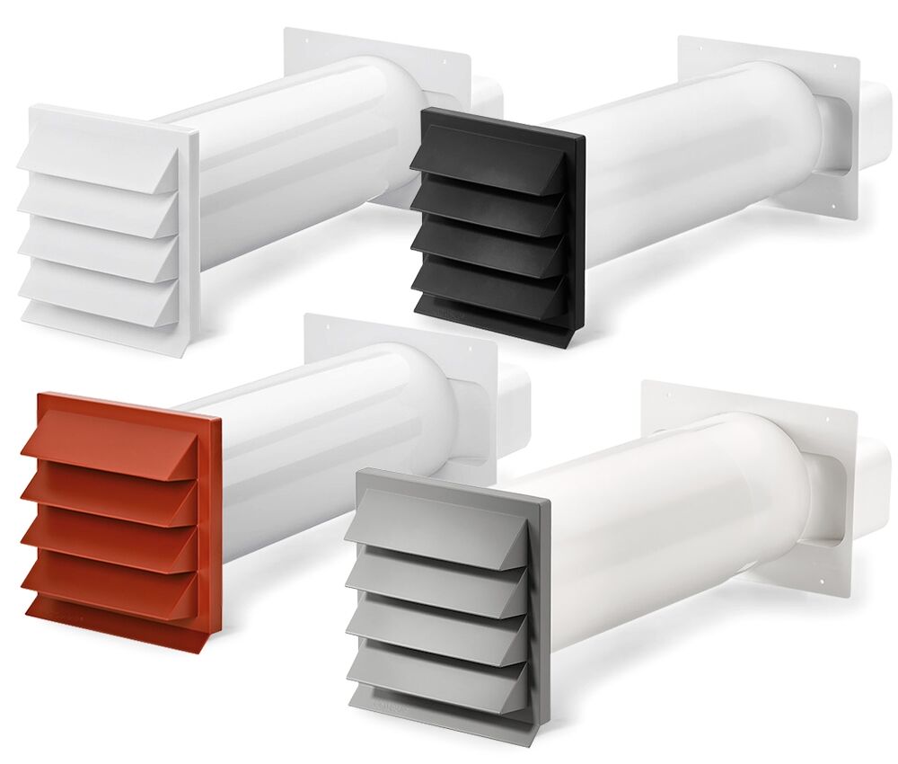K-KLIMA-R flow 150 Mauerkasten mit Rechteck-Anschluss 227a x 94a mm / Teleskop-Mauerkasten / Compair flow (System Ø 150)