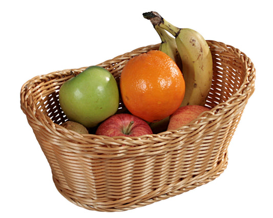 KESPER Brot- und Obstkorb 28 x 21 x 13 cm aus Kunststoffgeflecht, braun / Servierkorb